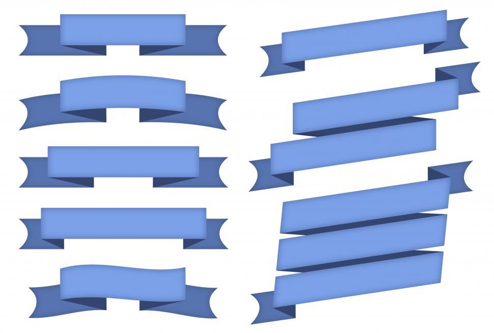 Free Image of A collection of ribbon banners illustration 