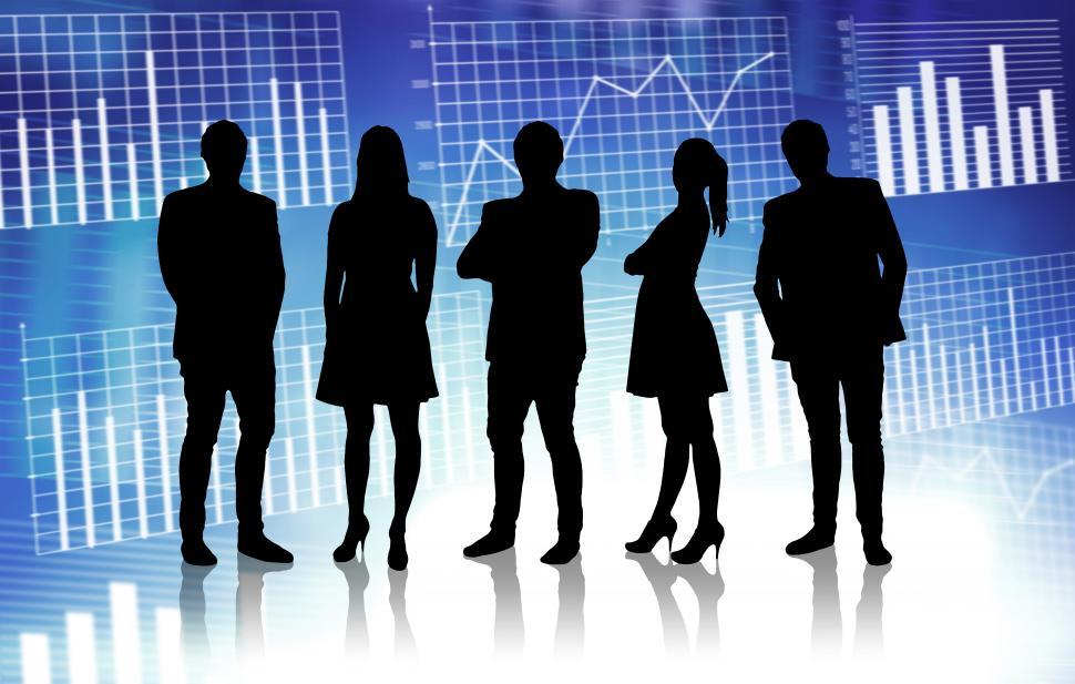 Free Image of Silhouettes of business people 