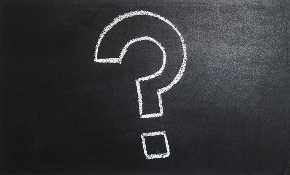 Free Image of Close up of a question mark drawn with chalk 