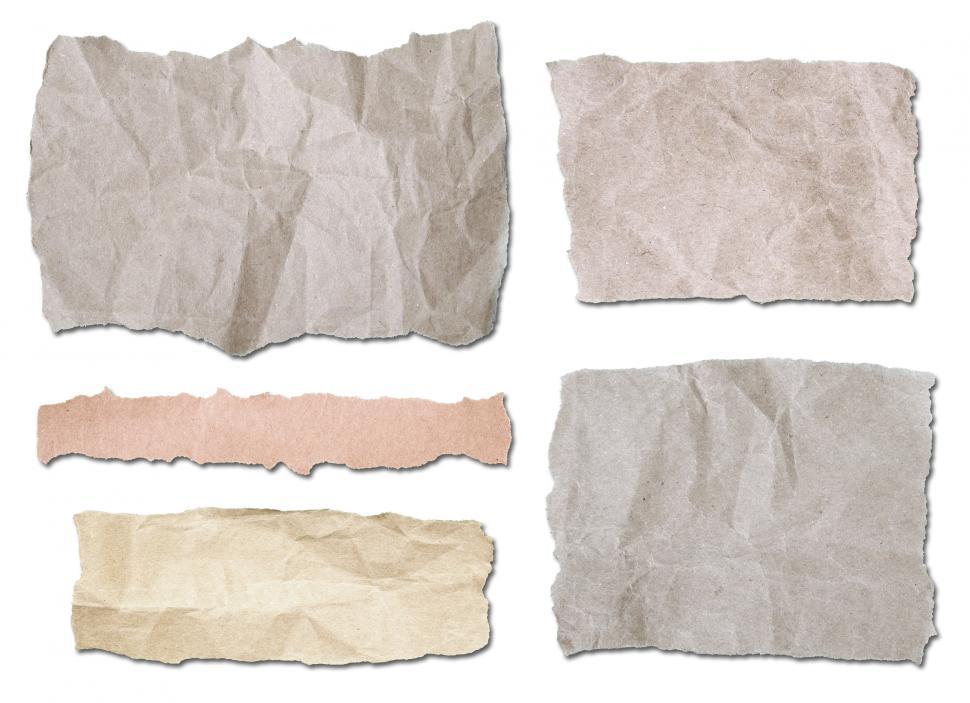 Free Image of A collection of ripped pieces of paper 