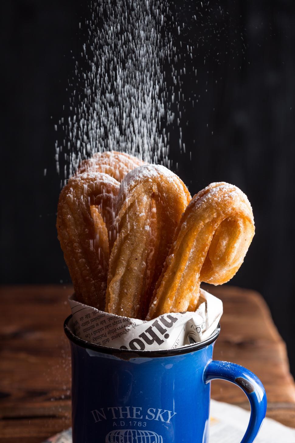 Free Image of Churros in coffee mug 