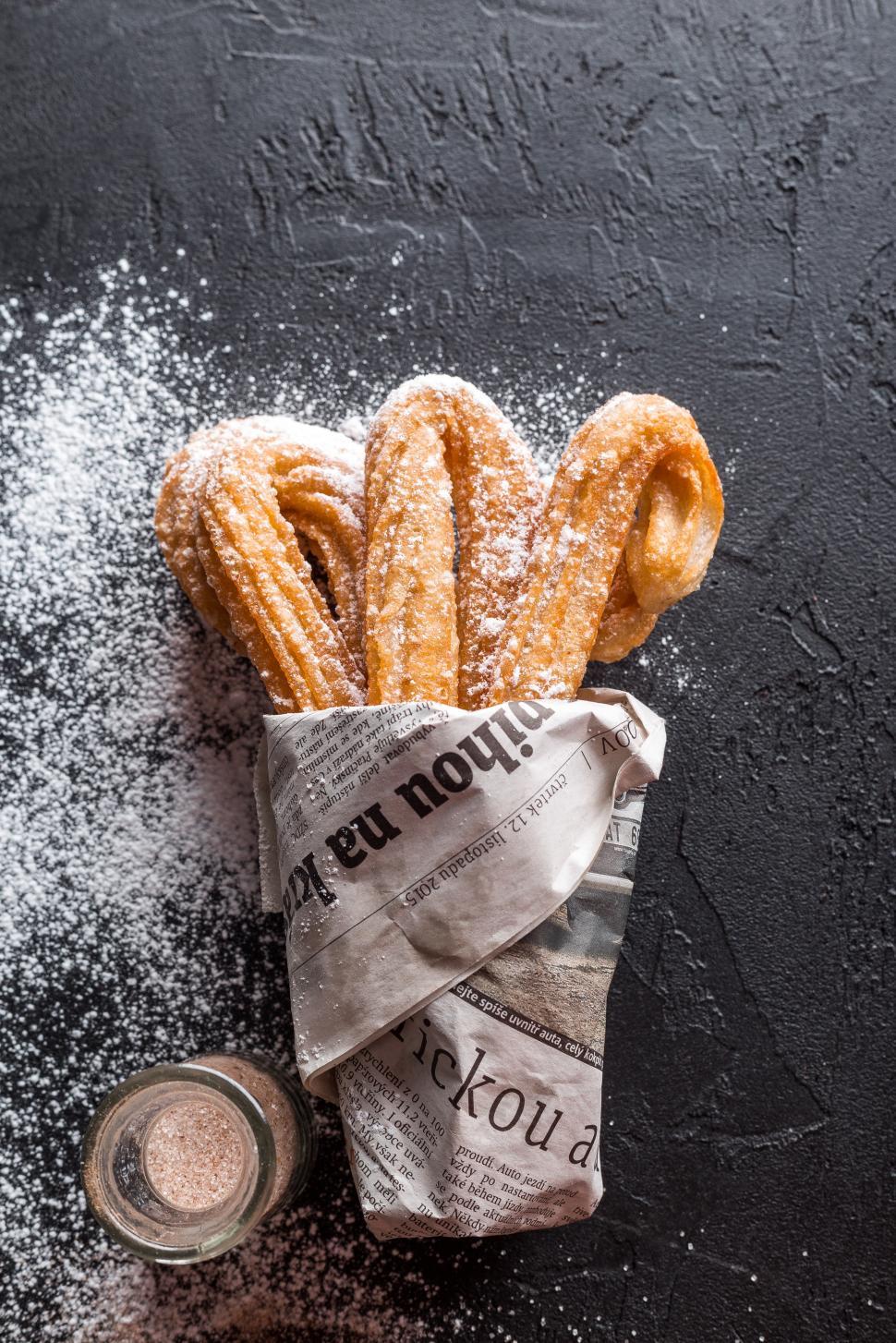 Free Image of Close up of Fresh Baked Churros 