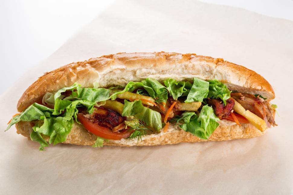 Free Image of Close up of a hamburger 