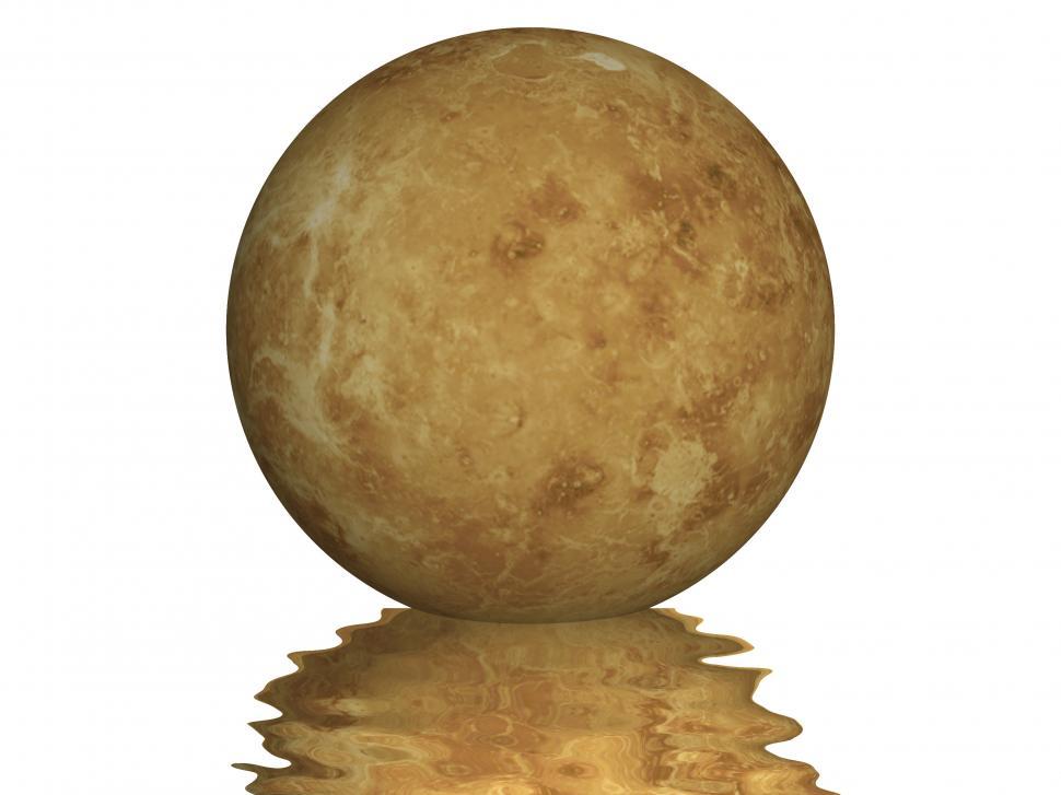 Free Image of Planet Venus with small wavy reflection under it 