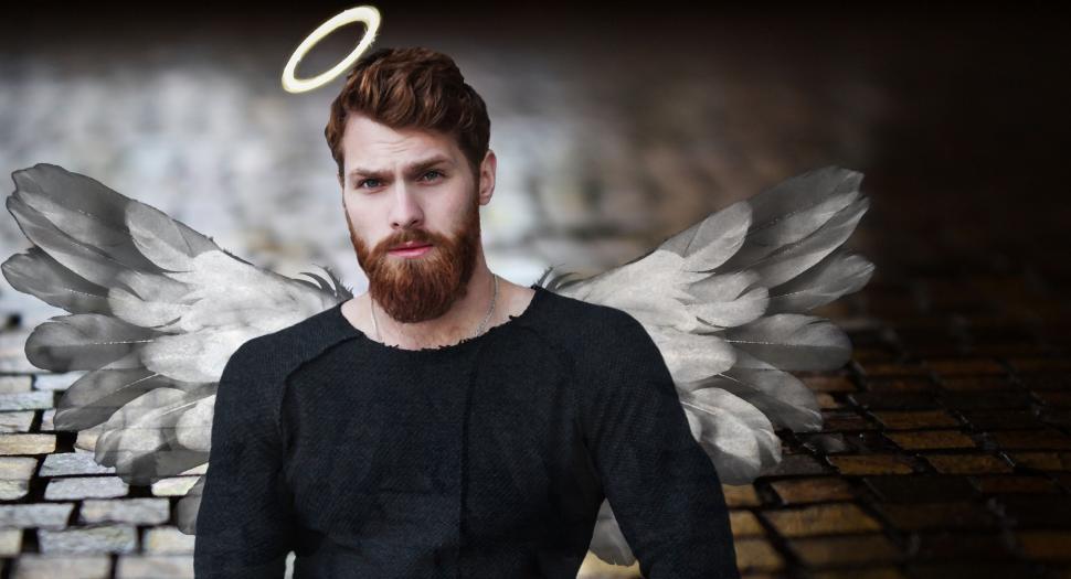 Free Image of Angelic Man Photo Illustration 