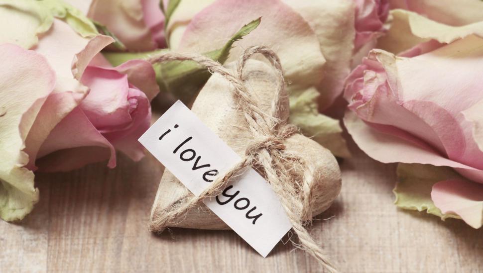 Free Image of I Love You message on wooden heart 