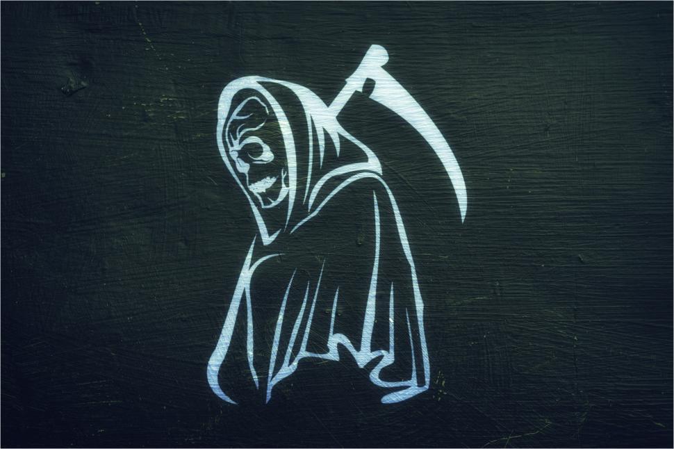 Free Image of Grim Reaper - On Dark Background  