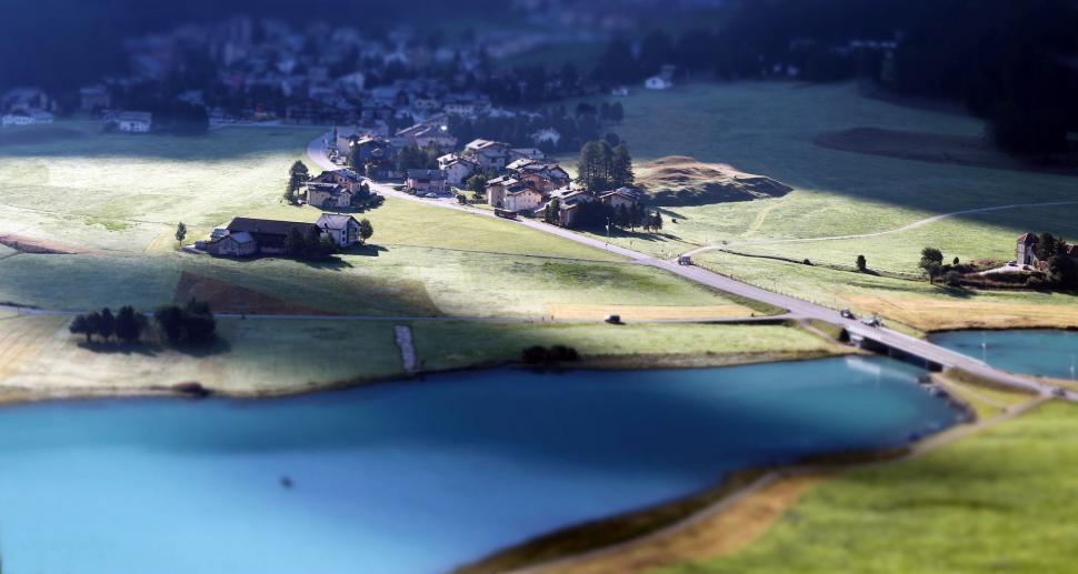 Free Image of Alpine village shot to look miniature 