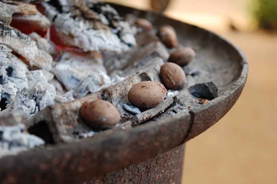 Free Image of Morama beans near coals  