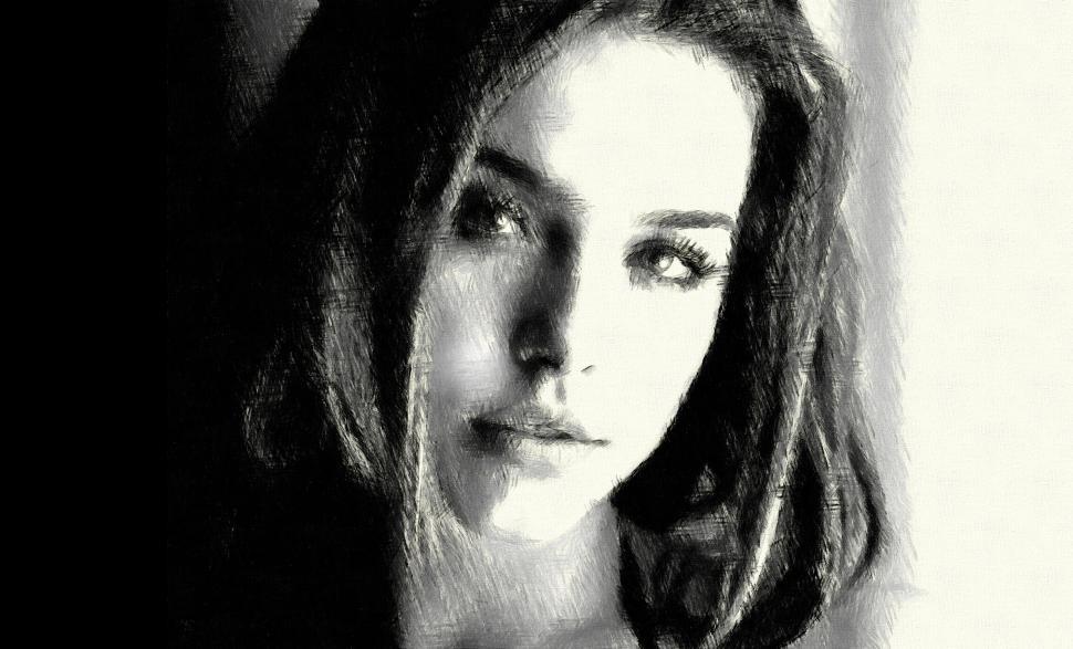 Free Image of Portrait of a Woman - Pencil Drawing 