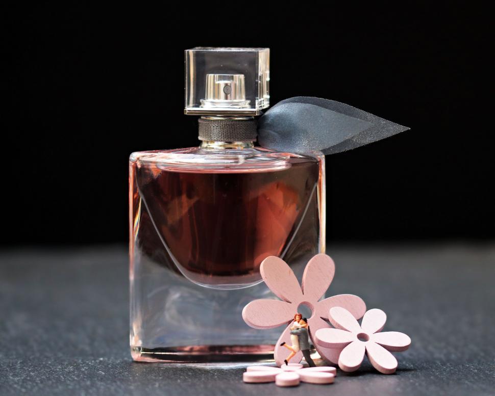Free Image of Perfume bottle on counter 