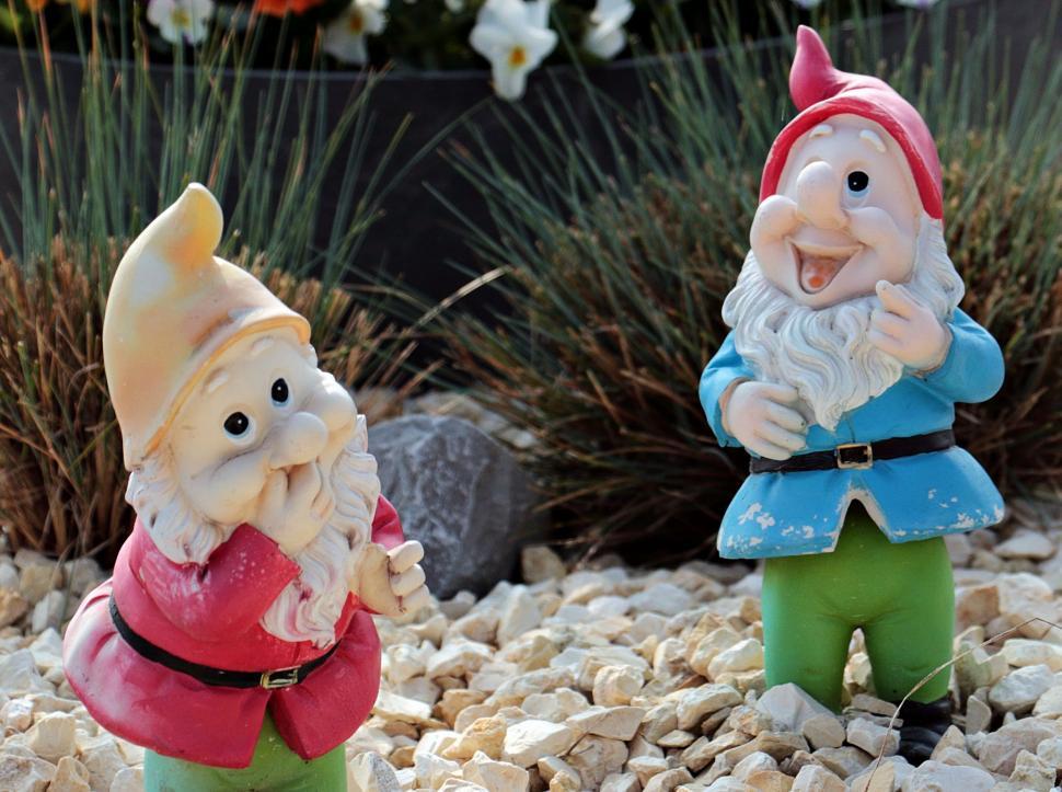 Free Image of Garden Gnomes being Gnomes 
