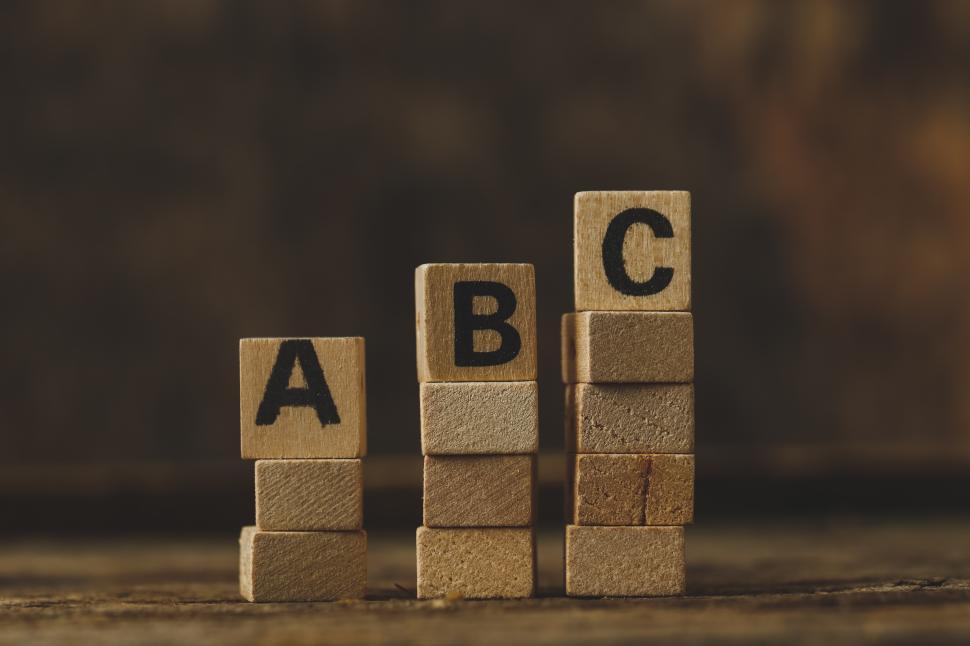 Free Image of Toy blocks showing ABC 