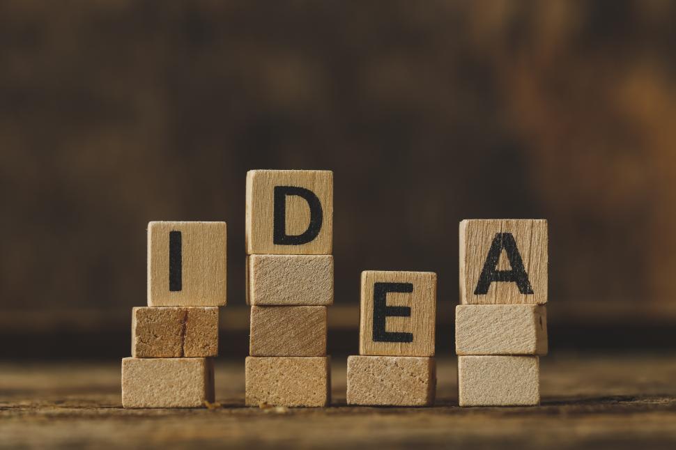 Free Image of Toy blocks spell IDEA 