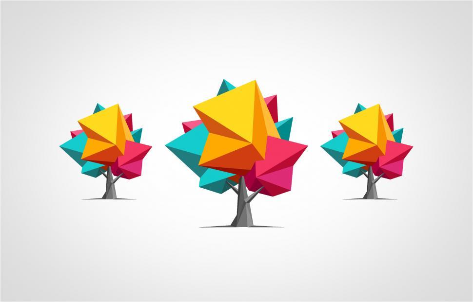Free Image of Abstract Colorful Trees 