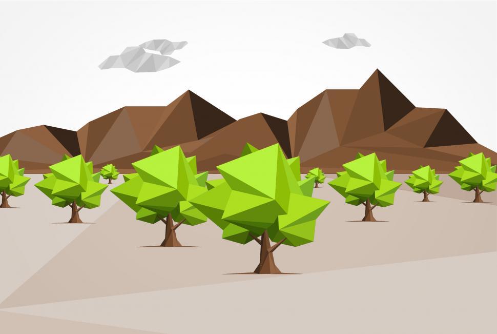 Free Image of Polygonal Landscape - Abstract Landscape - Abstract Nature 