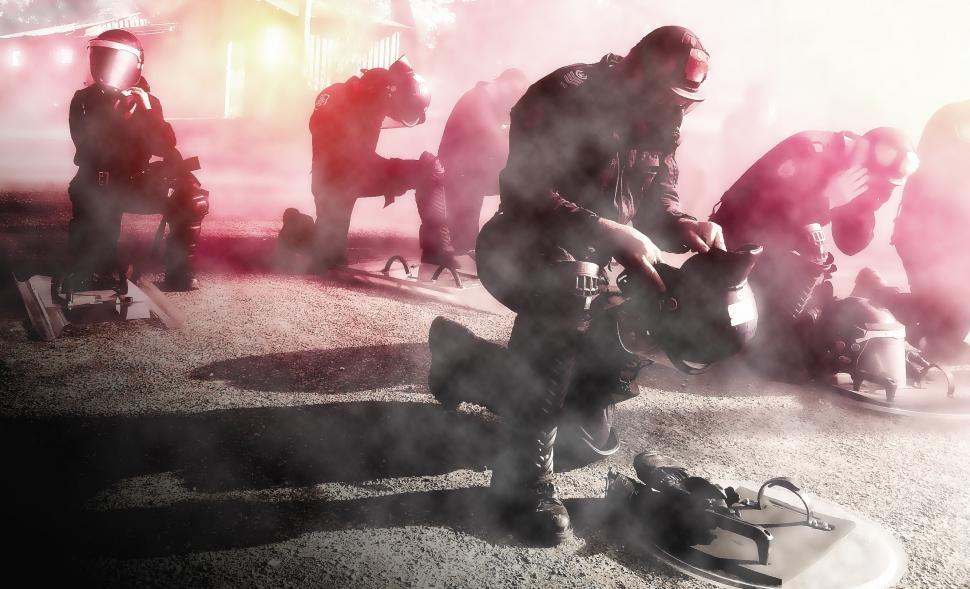 Free Image of Civil Unrest - Police - Riot - Attack - Gas Mask 
