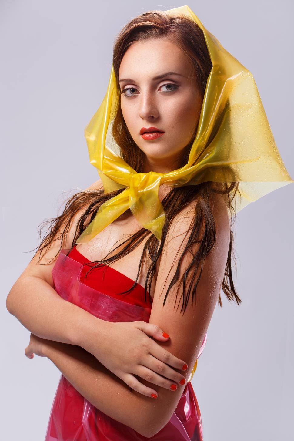 Free Image of Beautiful girl during rainy day 