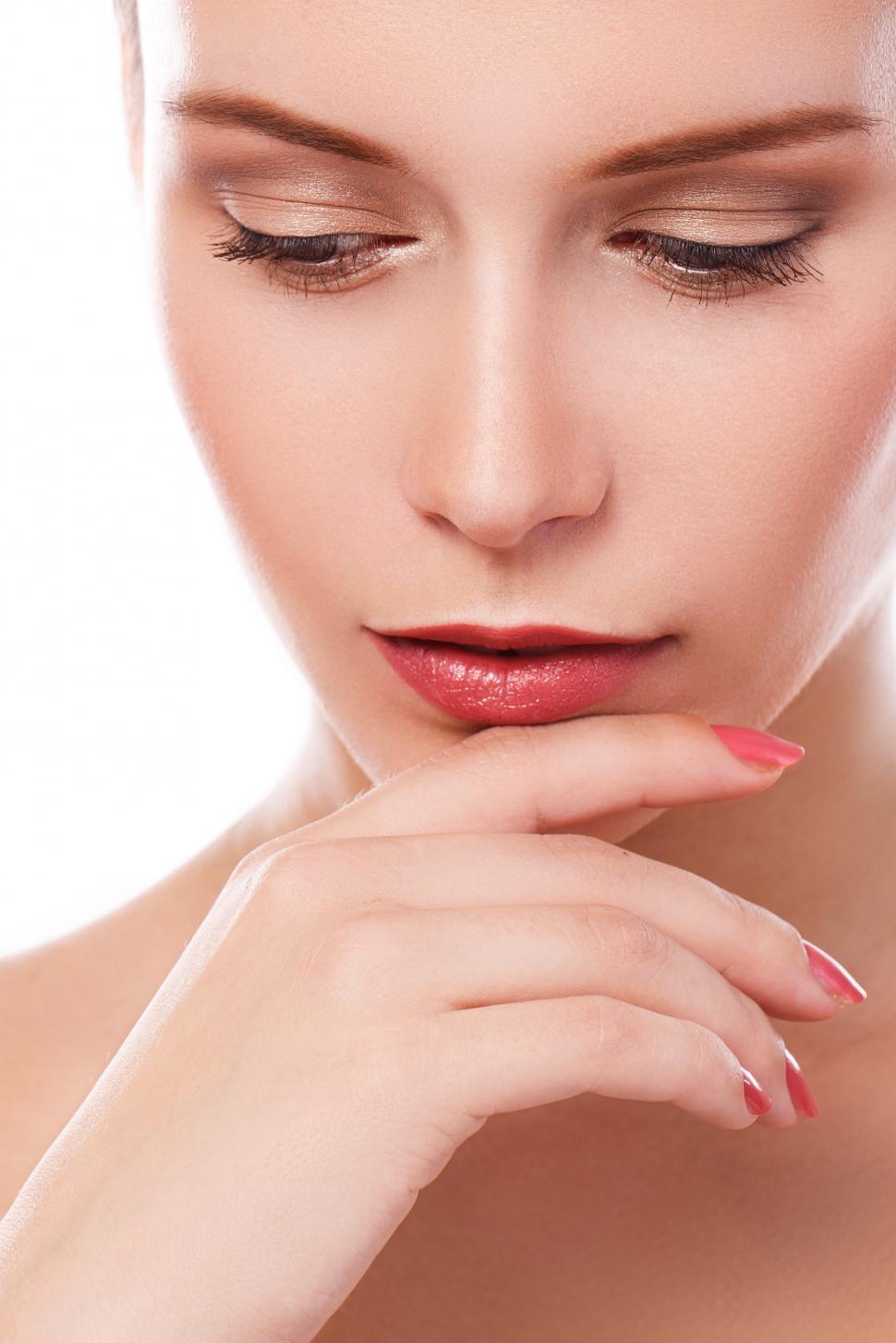Free Image of Model looking down 