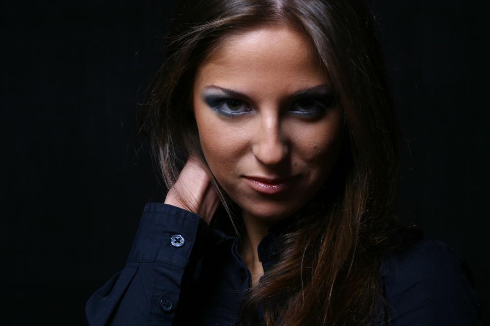 Free Image of beautiful woman in dark setting 