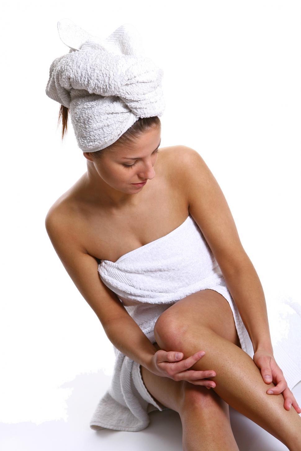 Free Image of woman with towels 