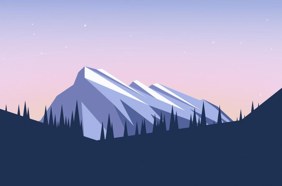 Free Image of Abstract Landscape - Abstract Mountains and Trees 