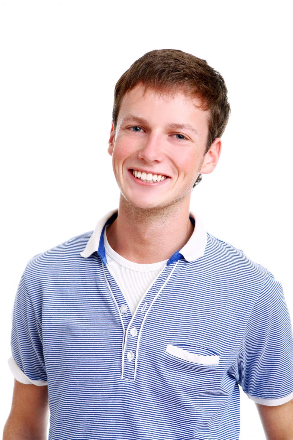Free Image of Medium shot of young and attractive boy on white 