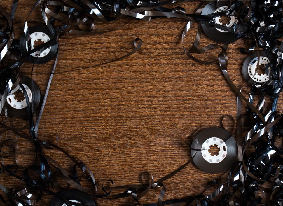 Free Image of Audio tape with open framed area 