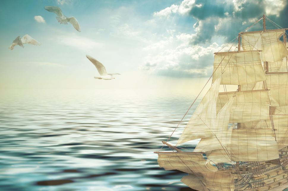 Free Image of Nautical photo illustration 