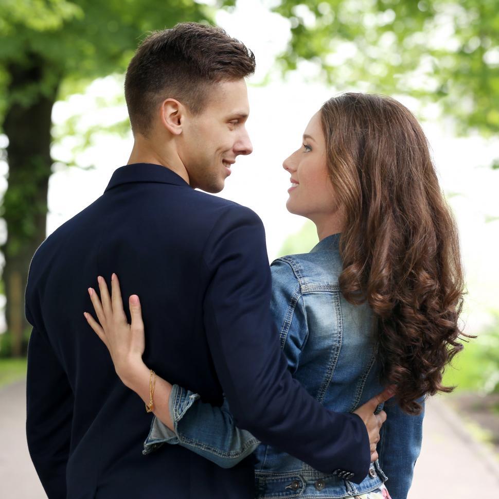 Free Image of Happy couple together outdoors 