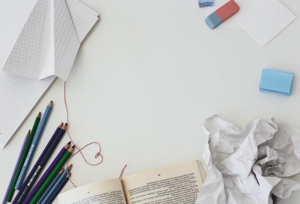 Free Image of Supplies on the table with copyspace  