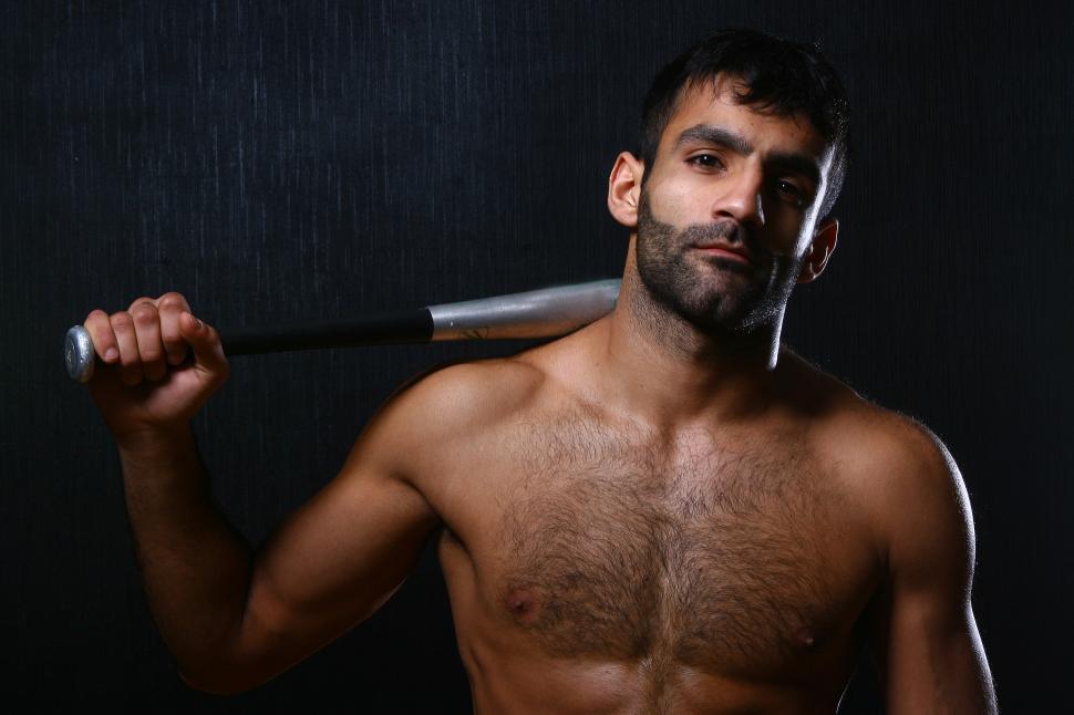 Free Image of Fighter with baseball bat 