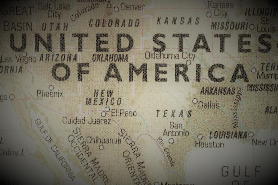 Free Image of Old map of the United Staes of America  