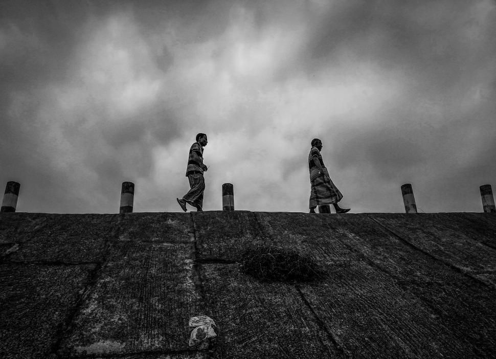 Free Image of Two village person walking 