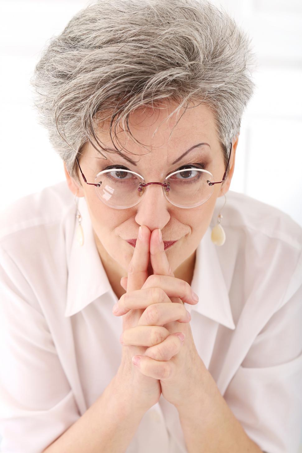 Free Image of Elderly woman looking thoughtful 