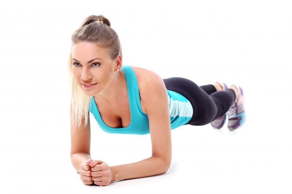 Free Image of Sport exercise - Woman planking 