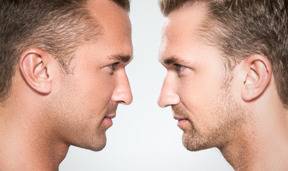 Free Image of Two handsome guys face off 