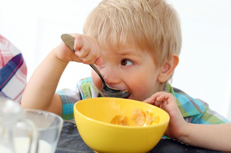 Free Image of Breakfast. Boy by the table 