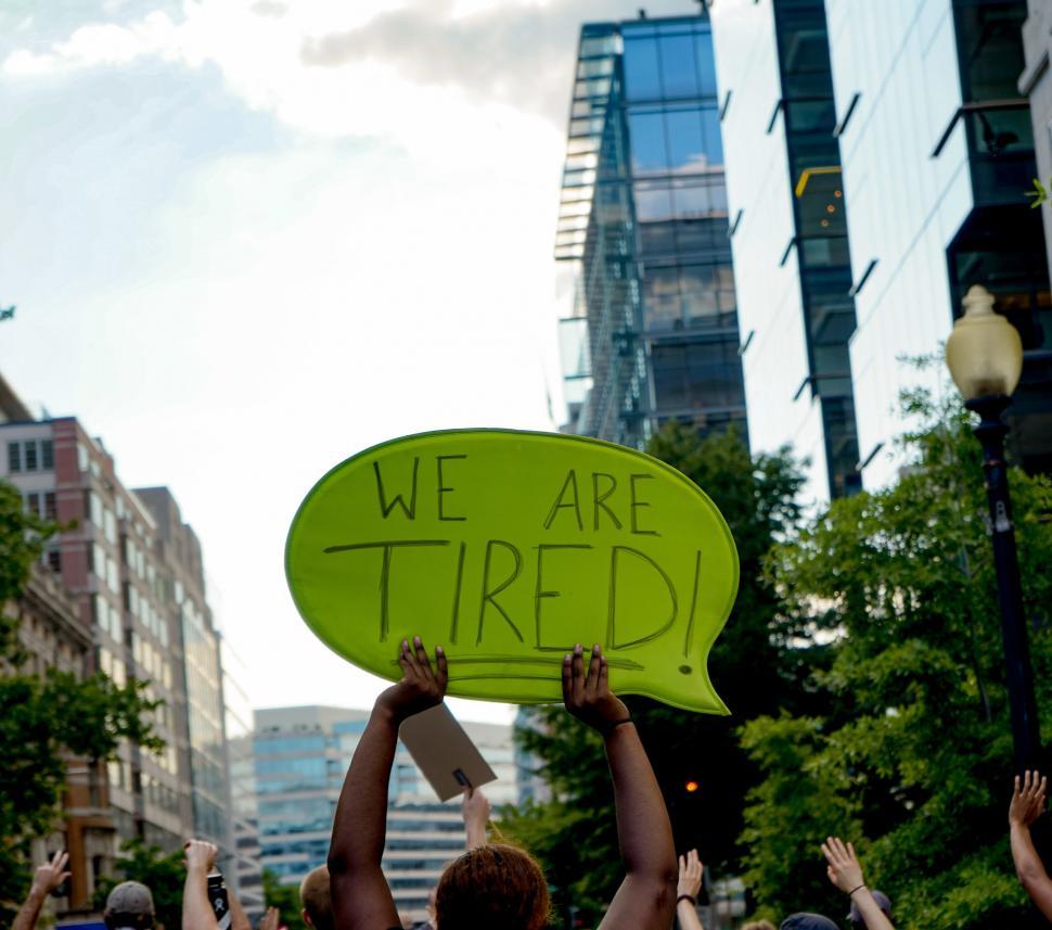 Free Image of Sign at anti-racism street rally 