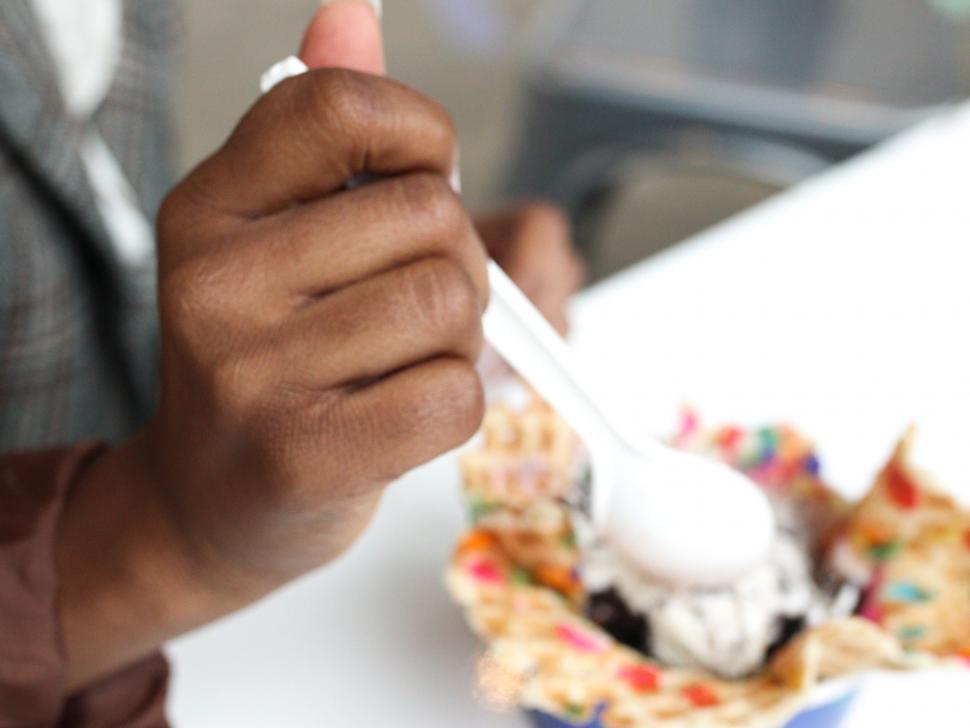 Free Image of Ice Cream bowl and hand 