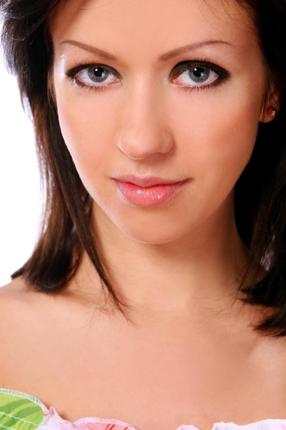 Free Image of young woman on white background 