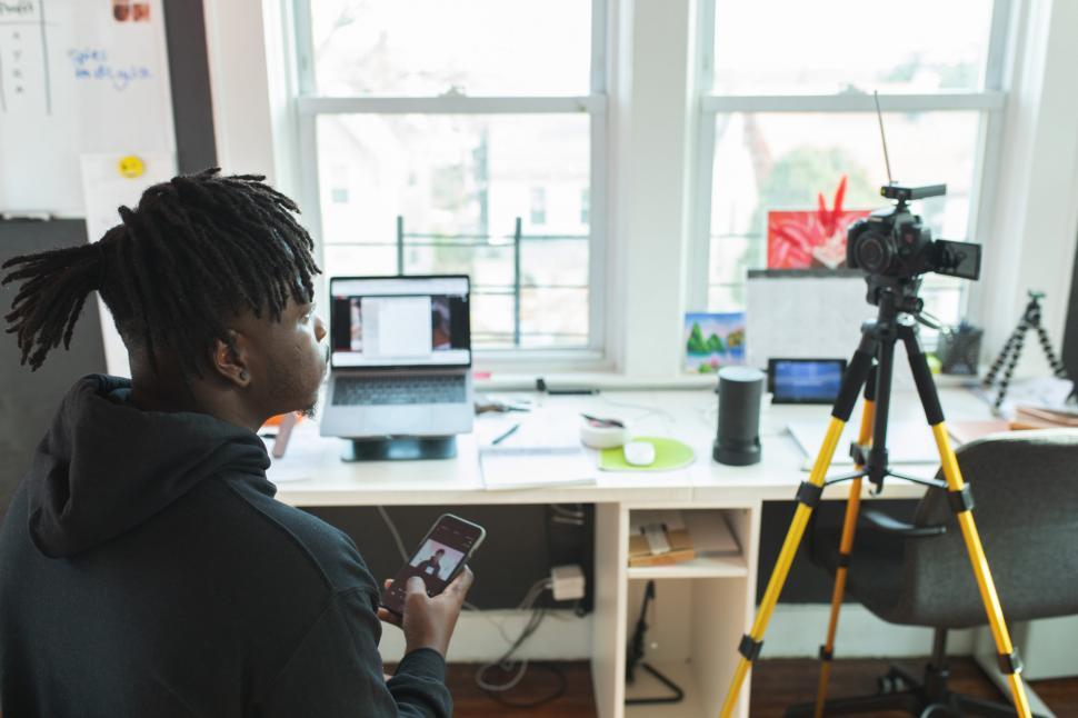 Free Image of Young Male Vlogger In Studio 