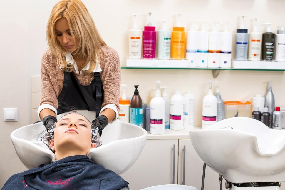 Free Image of Beauty, hairstyle. Hairdresser salon sinks 