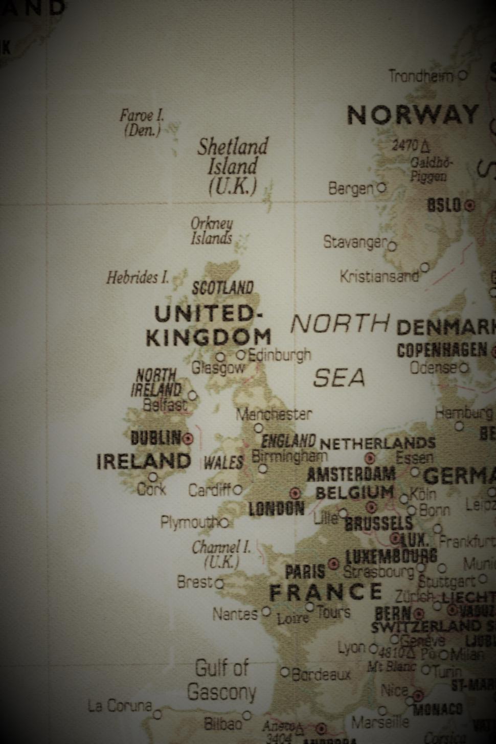 Free Image of Old map of the UK  