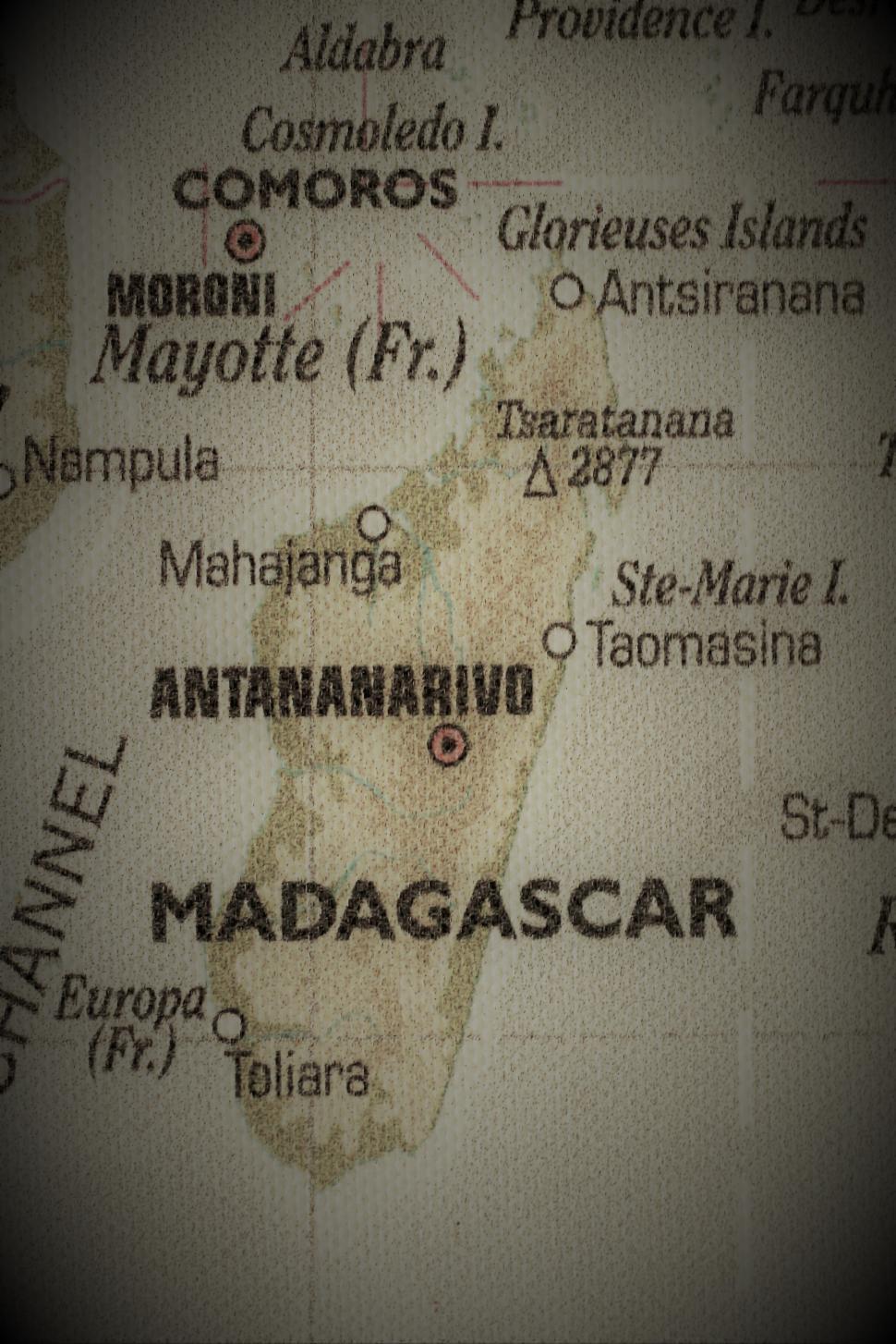 Free Image of Old Map of Madagascar  