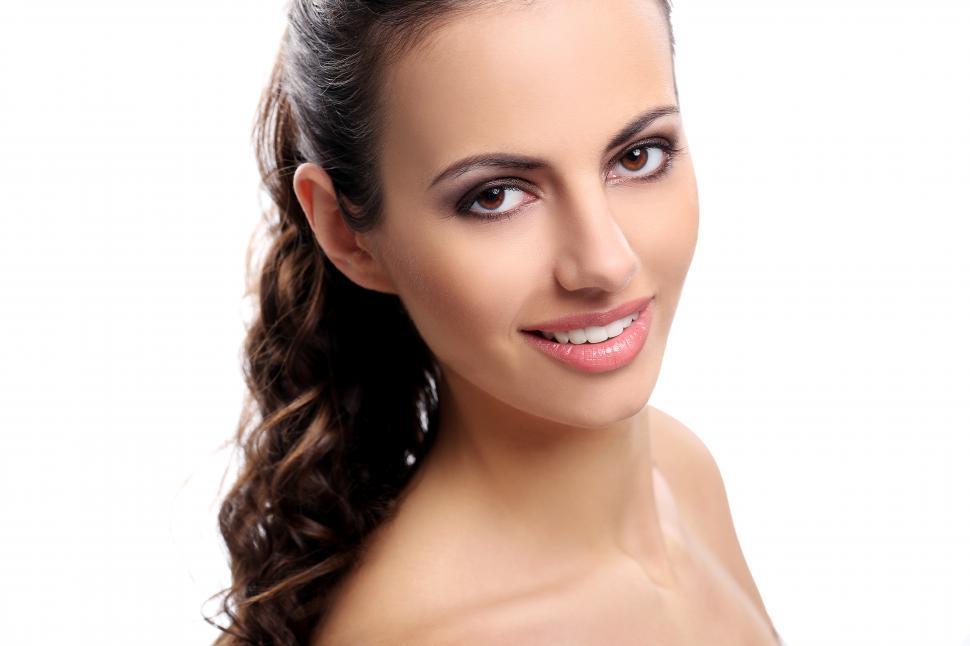 Free Image of Smiling woman on a white background 