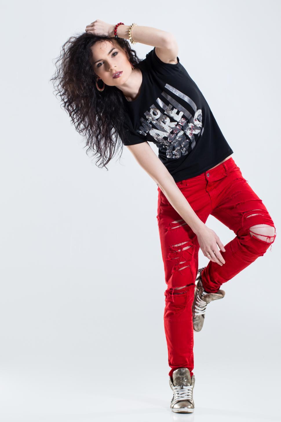 Free Image of Edgy girl on white background 