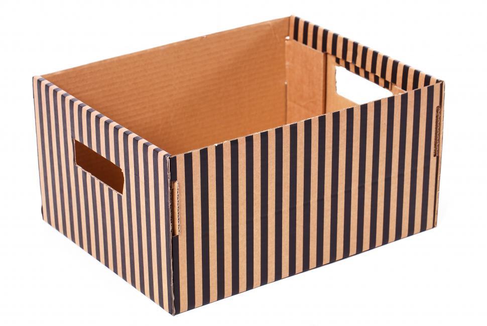 Free Image of Striped box on a white background 