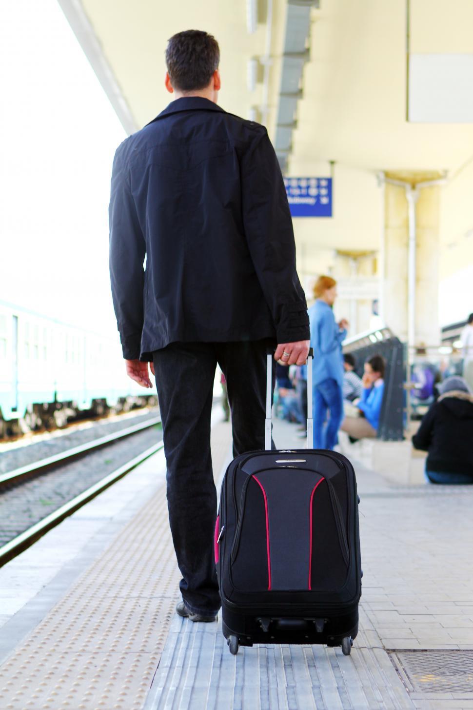 Free Image of Man with his baggage 