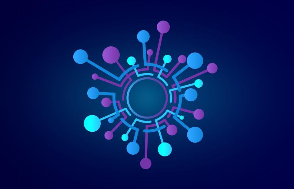 Free Image of Abstract Geometric Drawing - Dark Blue Version 